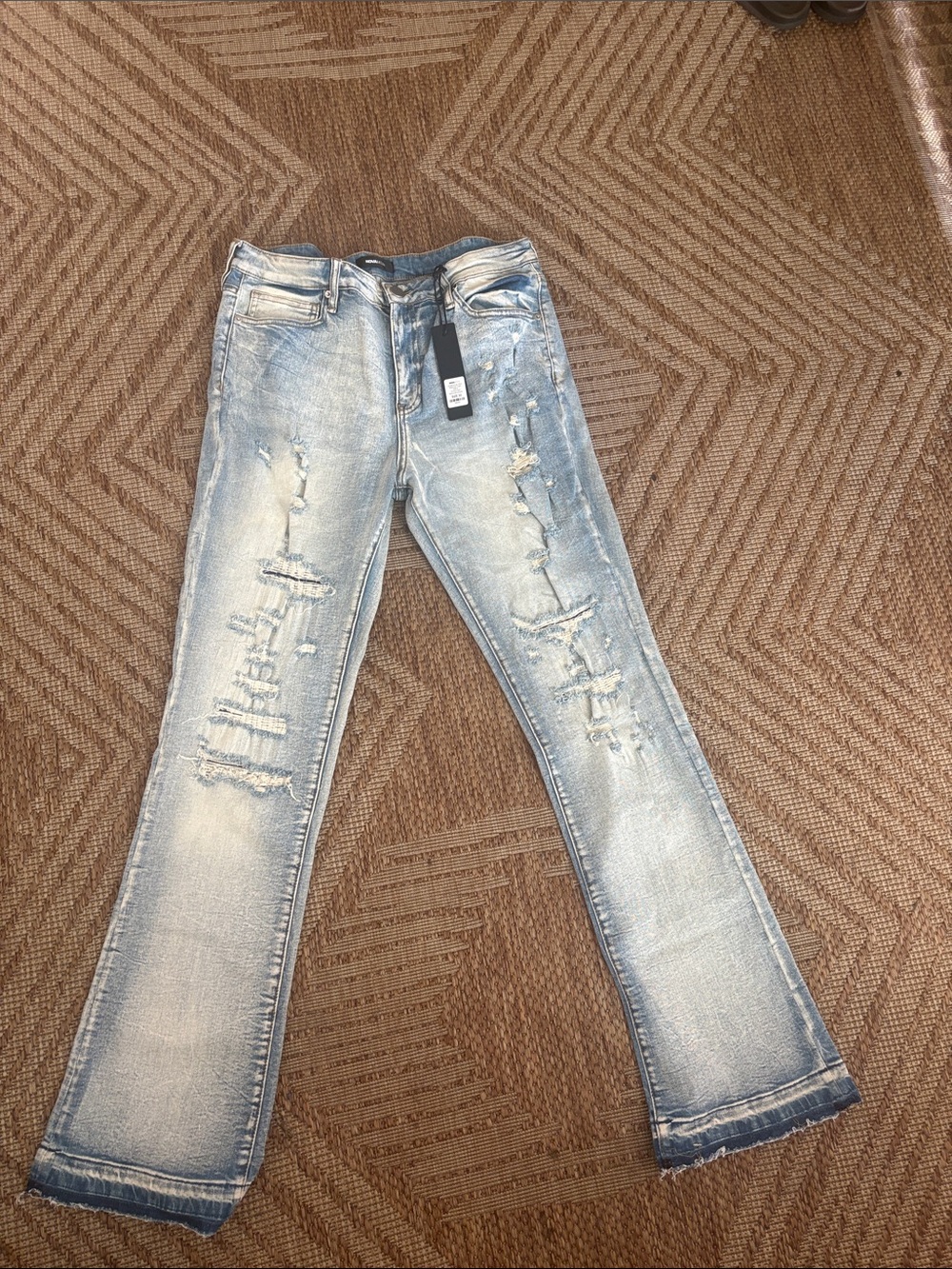 Fashion Nova Men’s Light Blue Distressed Jeans